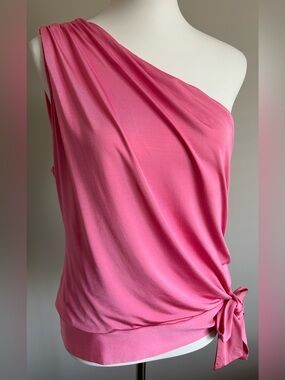 Iris Setlakwe Ruched One-Shoulder Top w. Side Tie.